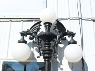 3 Globe Gargoyle Lamppost