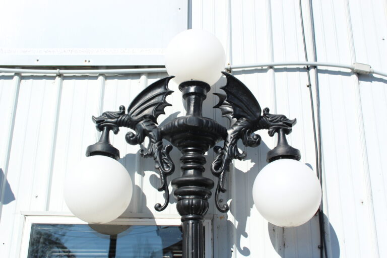 3 Globe Gargoyle Lamppost