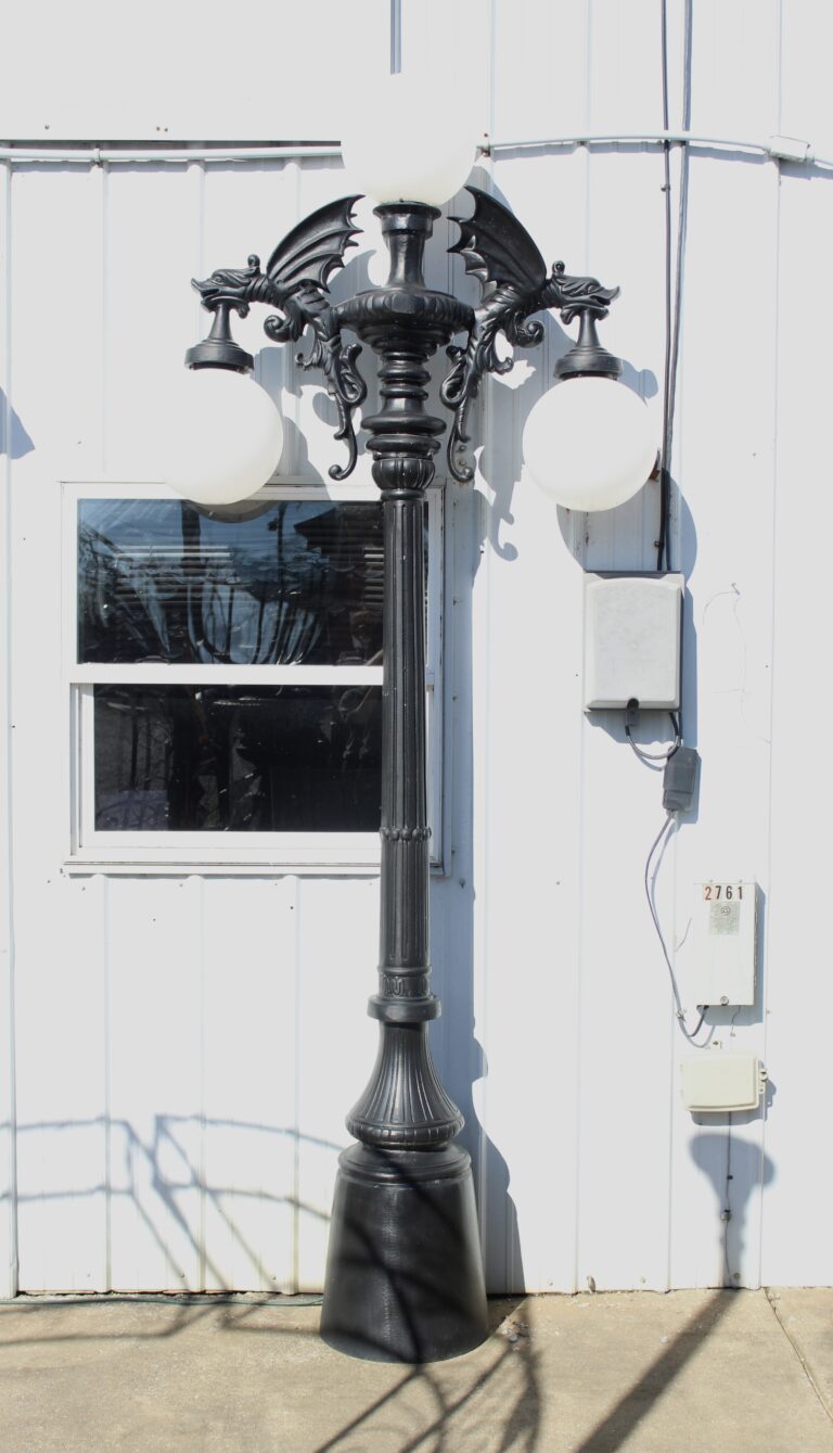 3 Globe Gargoyle Lamppost
