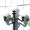 3 Globe Lamppost Top View
