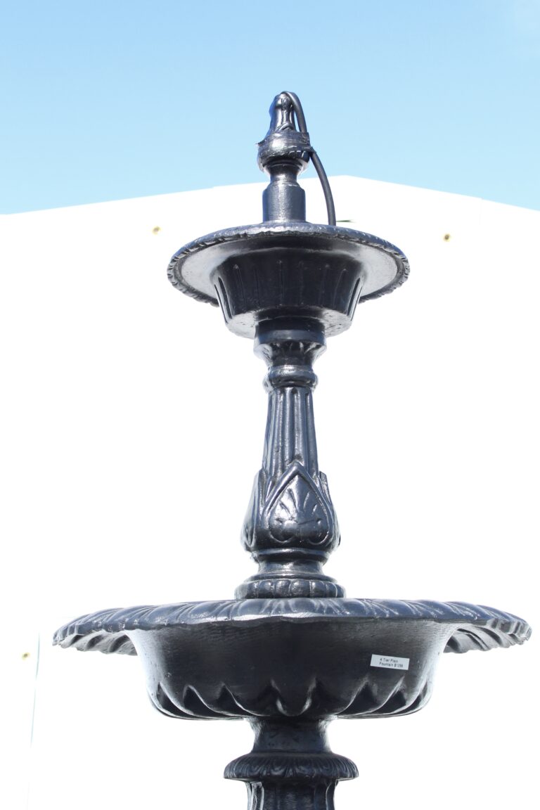 4 tier fountain w Plain base -Cast Aluminum