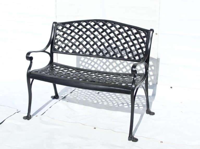 Crossweave Bench made from cast aluminum