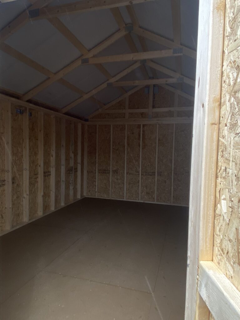 inside 12x16 Utility Shed