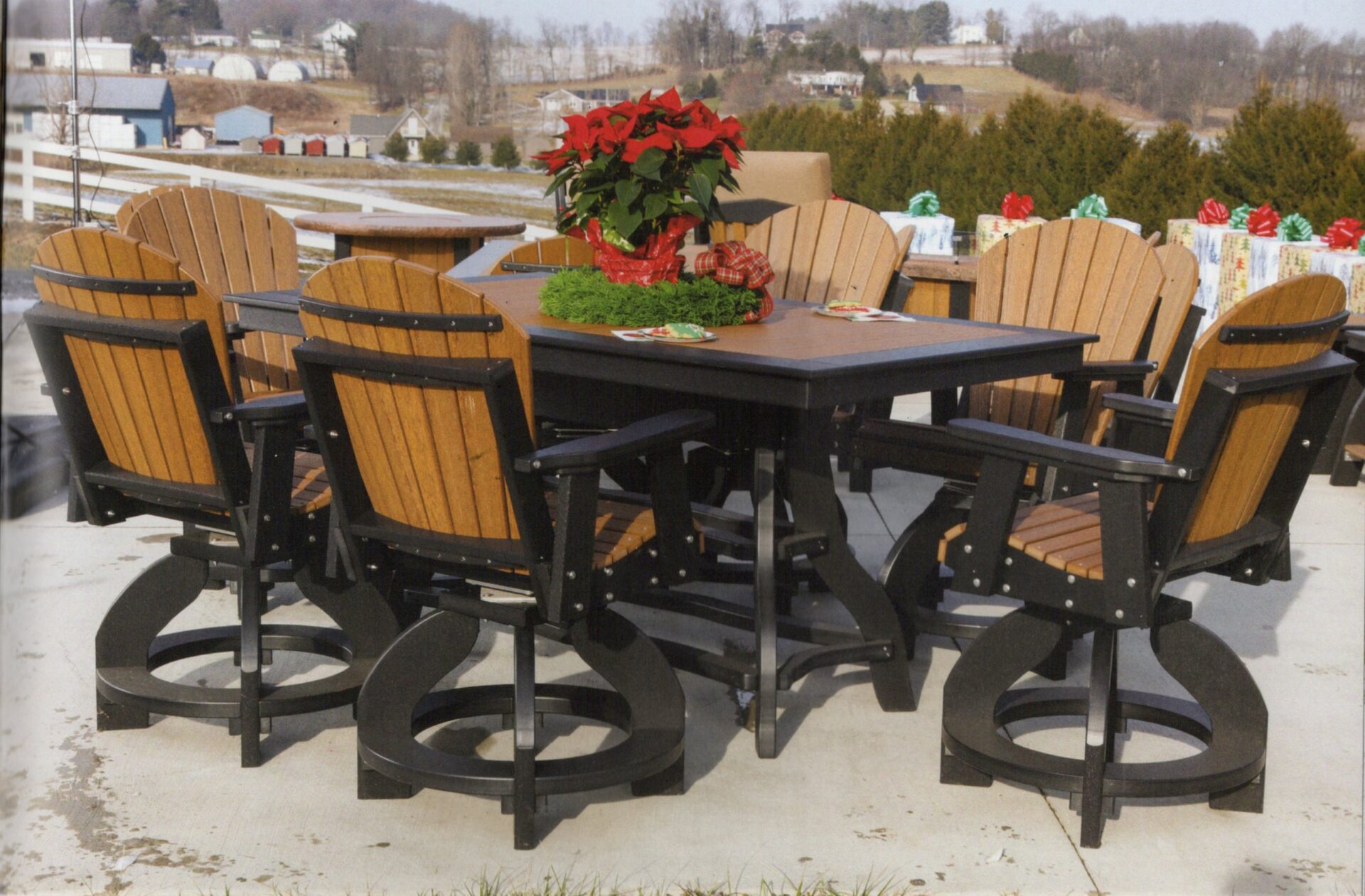 a dining set with flowers on the table in Clarksville TN